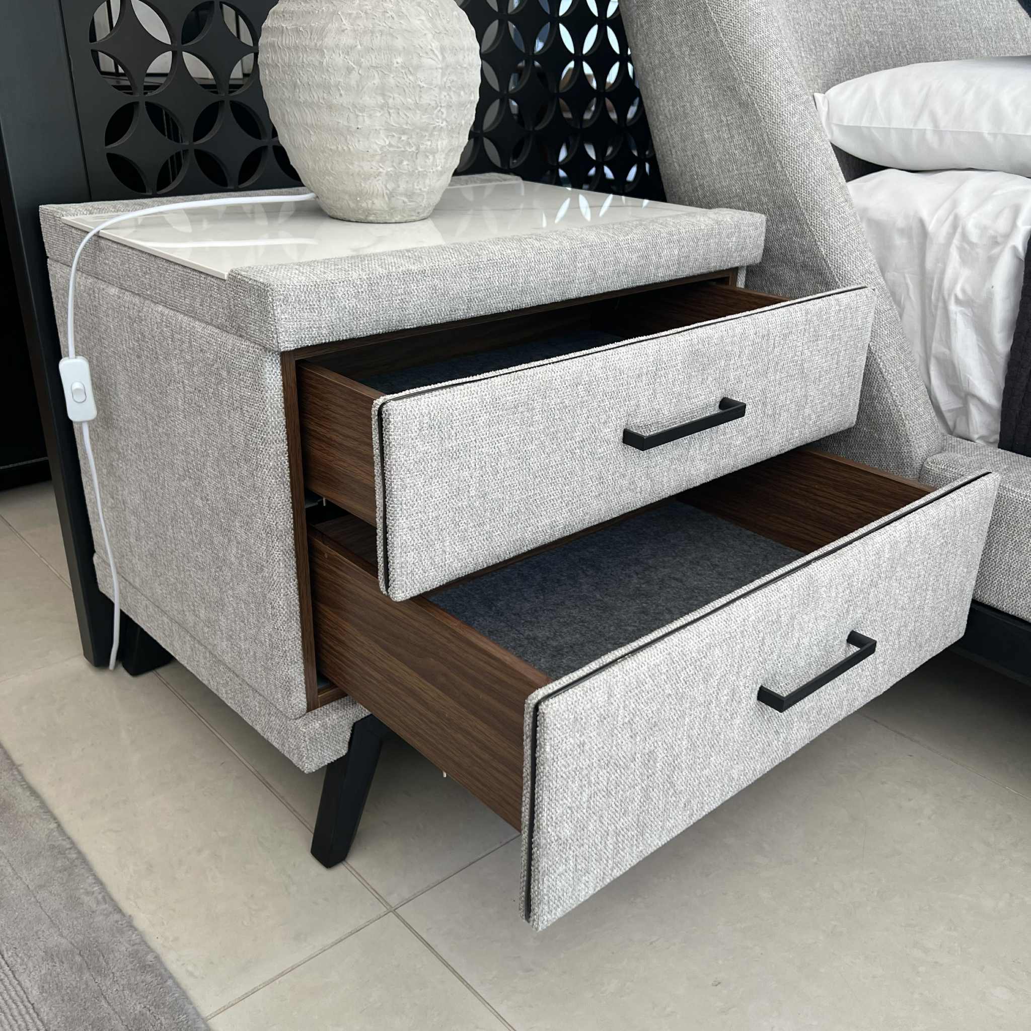 Arizona King Bed Set (G57 Bedside Tables (60cm) Marco Rug & Infinity X Mattress) Clearance - Image 7