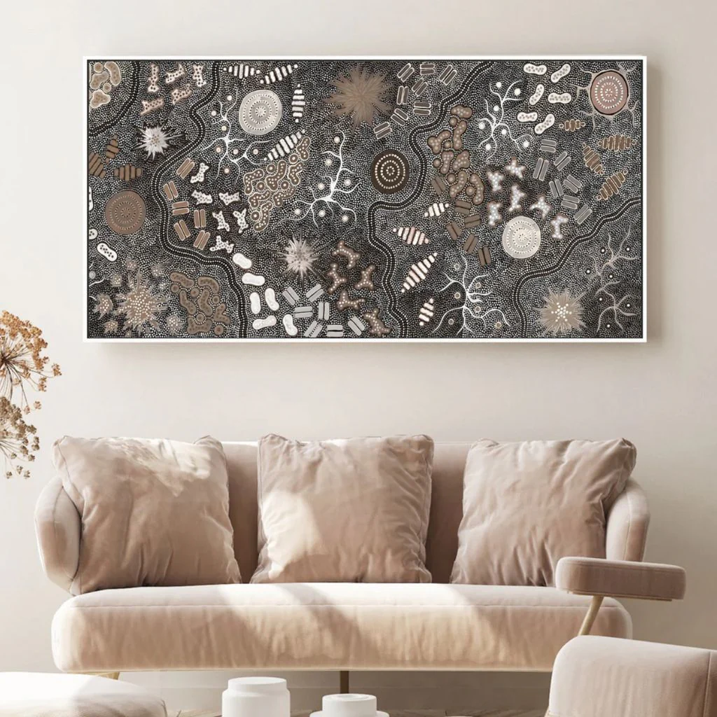 Waterhole Bush Tucker Dreaming Canvas - Image 2