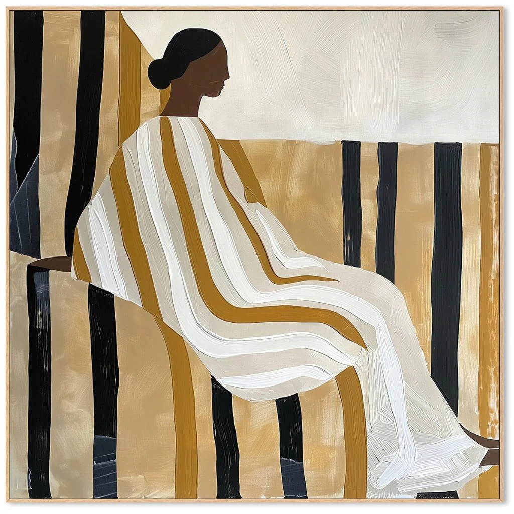 Lady In Stripes Canvas - Image 2