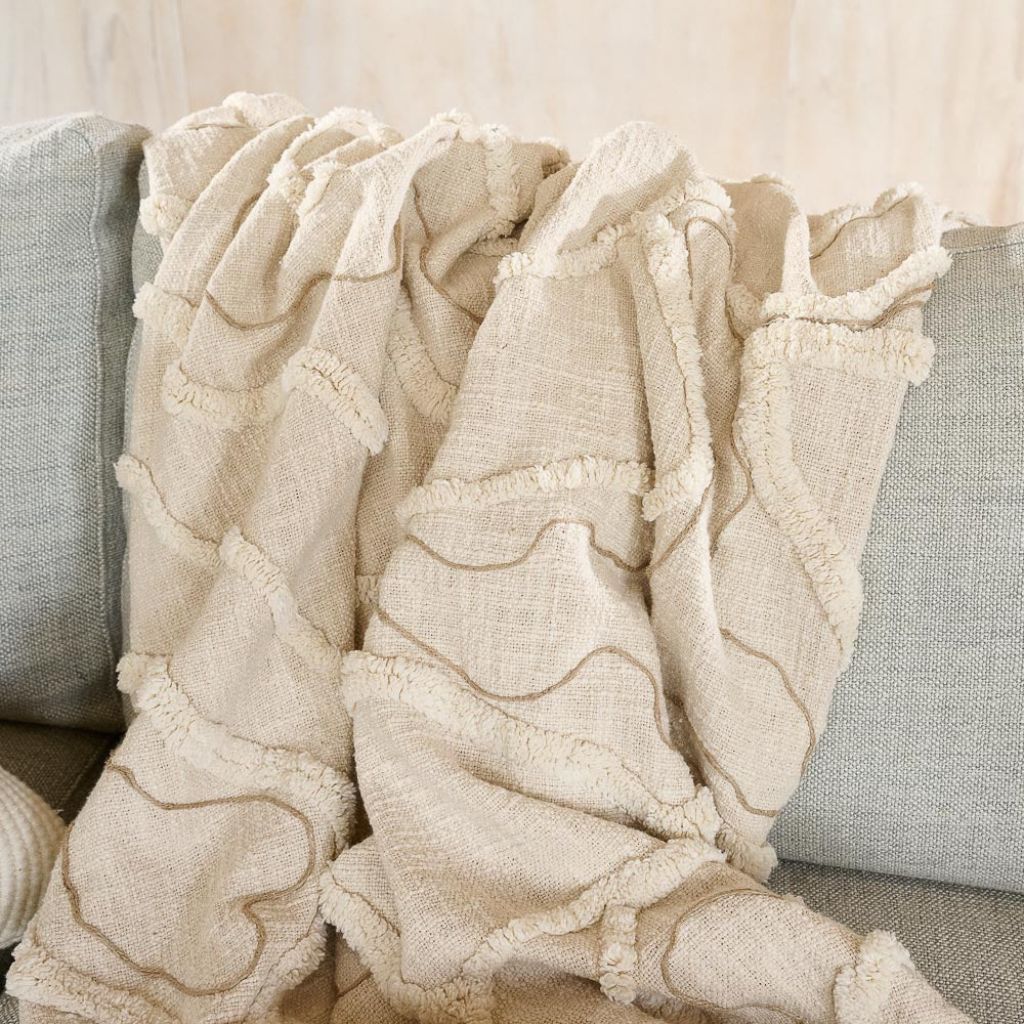 Lamond Linen Throw Ivory/Natural - Image 2