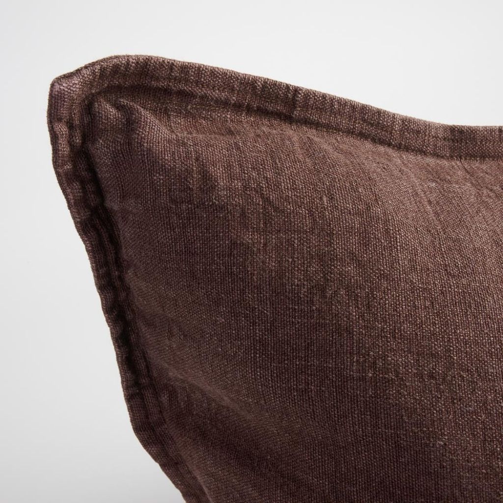 Luca Linen Cushion Chocolate - Image 5