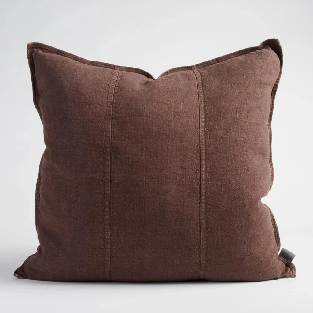 Luca Linen Cushion Chocolate - Image 6