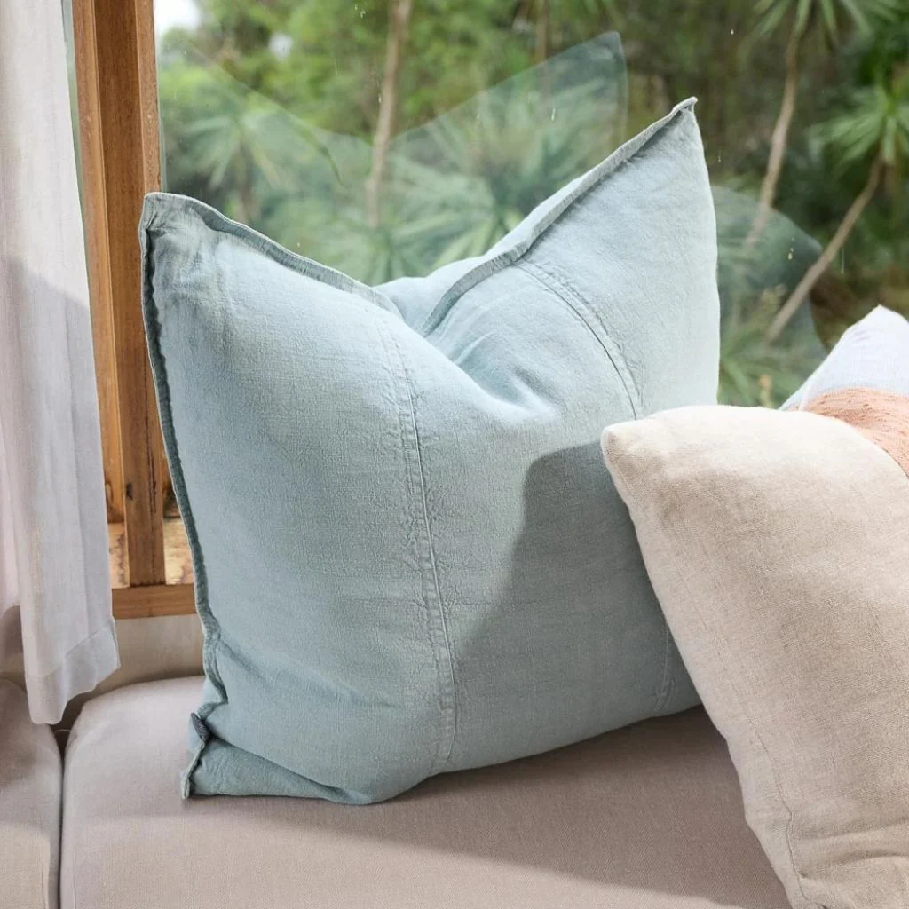 Luca Linen Cushion Sky - Image 4