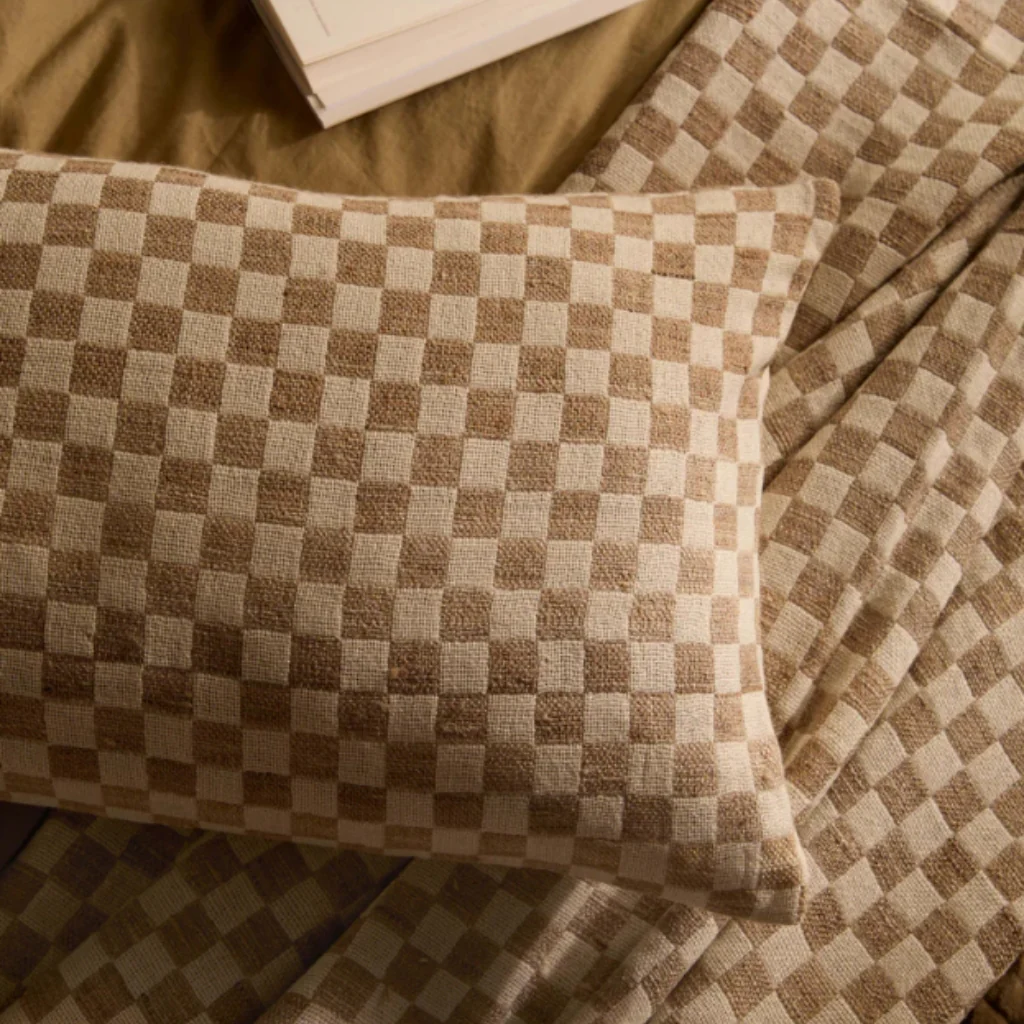 Matteo Chalk Wool & Silk Lumbar Cushion - Image 5