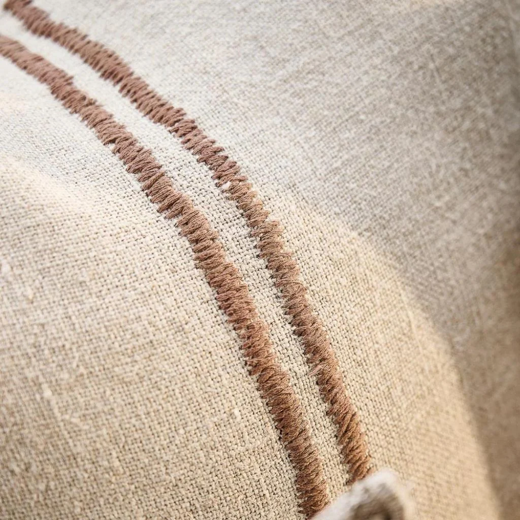 Orion Linen Cushion Natural/Chocolate - Image 11