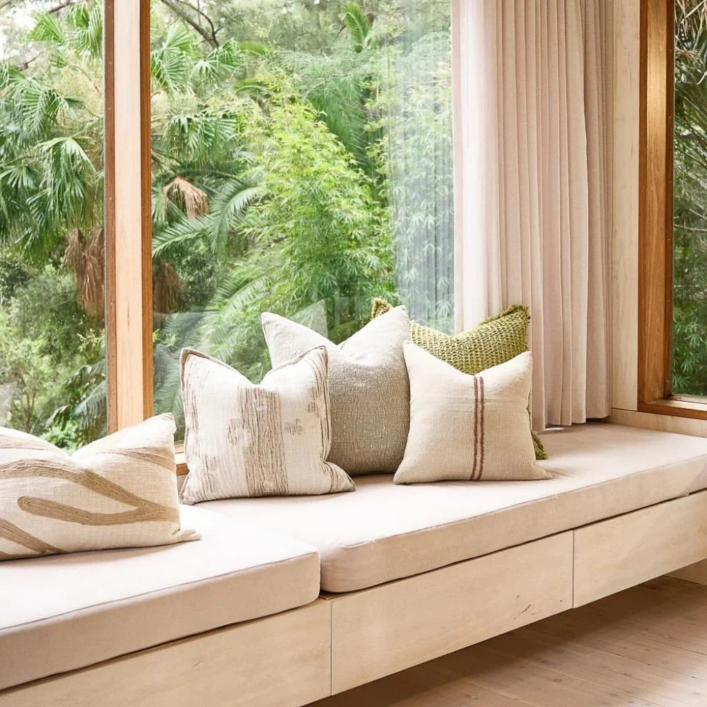 Orion Linen Cushion Natural/Chocolate - Image 9