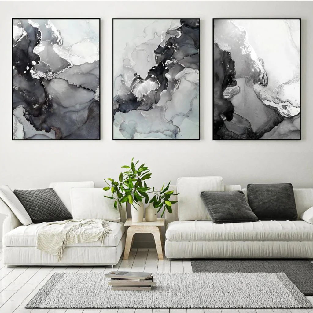 Silver Swirl 'A' Canvas - Image 3