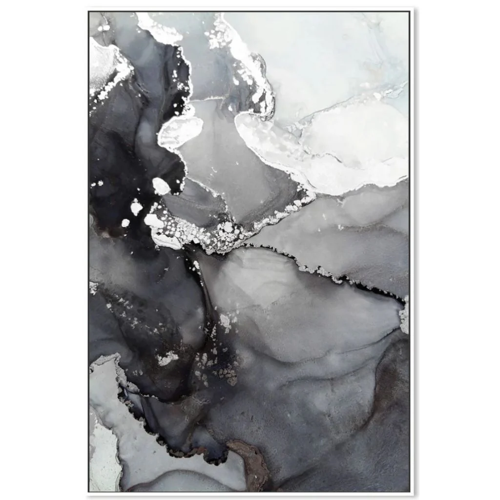 Silver Swirl 'A' Canvas - Image 4