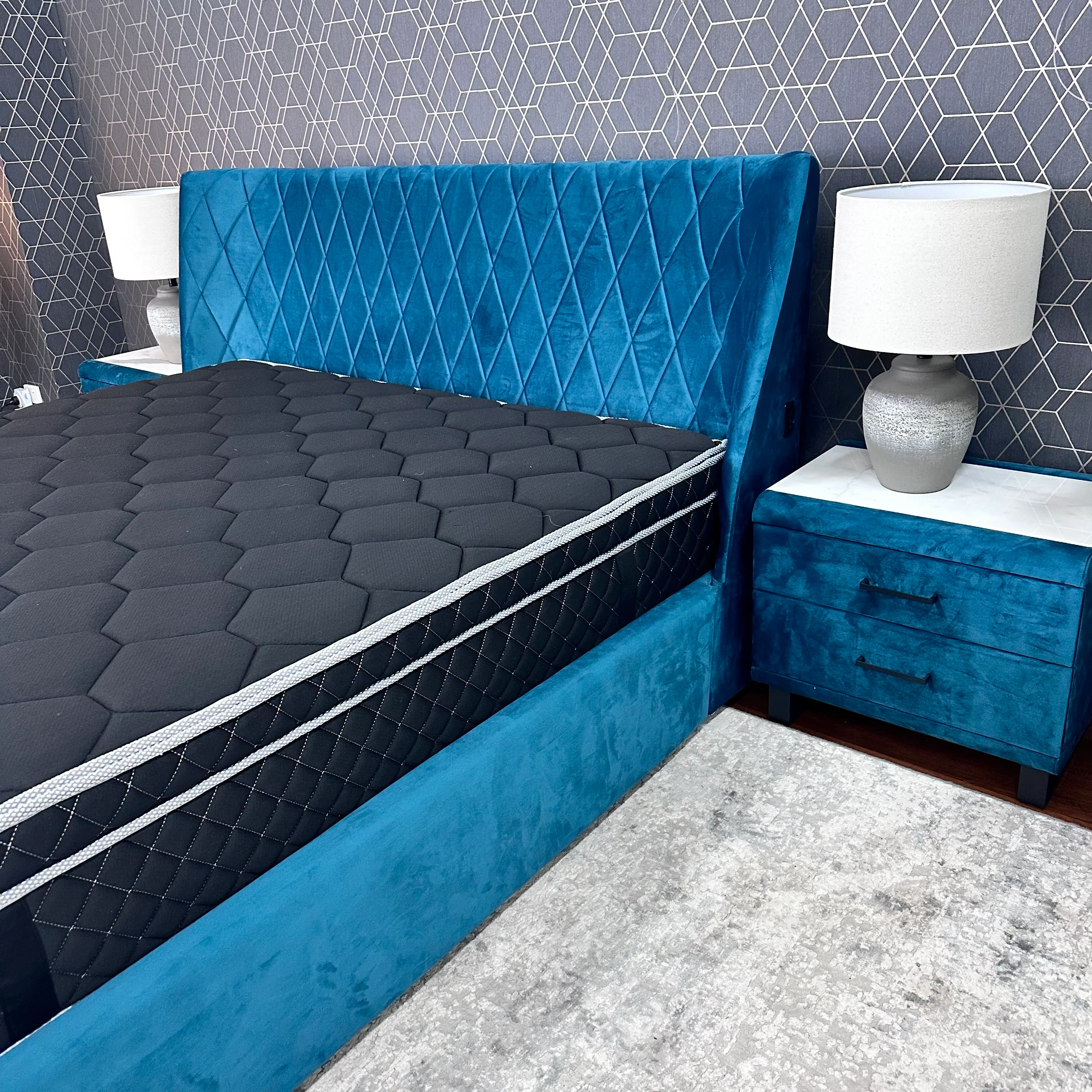 Verona King Storage Bed with 2 Bedside Tables Clearance - Image 2